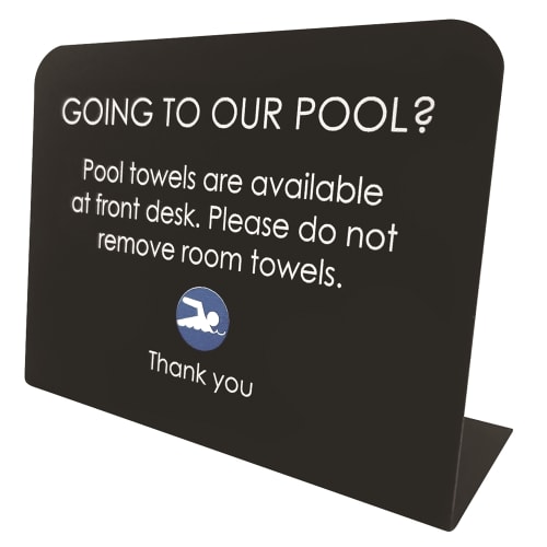 Pool Towels at Front Desk Easel, Black